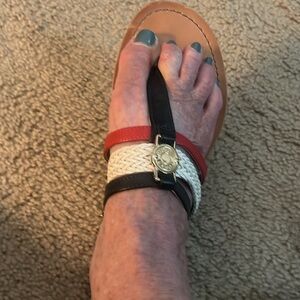 Tommy Hilfiger red, white and blue sandals! Perfect for 4th of July parties